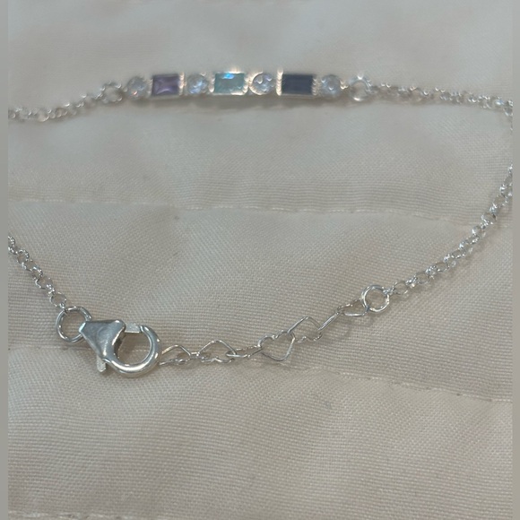 Elegant Silver Bracelet with Multicolor Stones - Adjustable - Picture 2 of 6